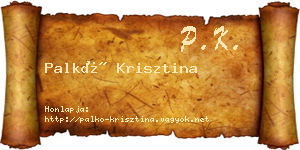 Palkó Krisztina névjegykártya